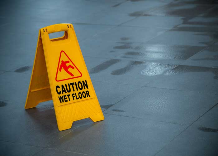 wet slippery floor